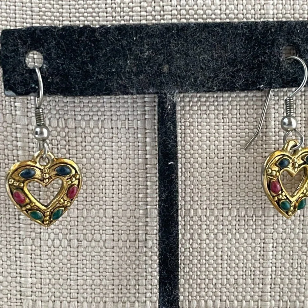 Vintage Earrings Gold Tone Fashion Ear Jewelry Women Earrings - Picture 2 of 10